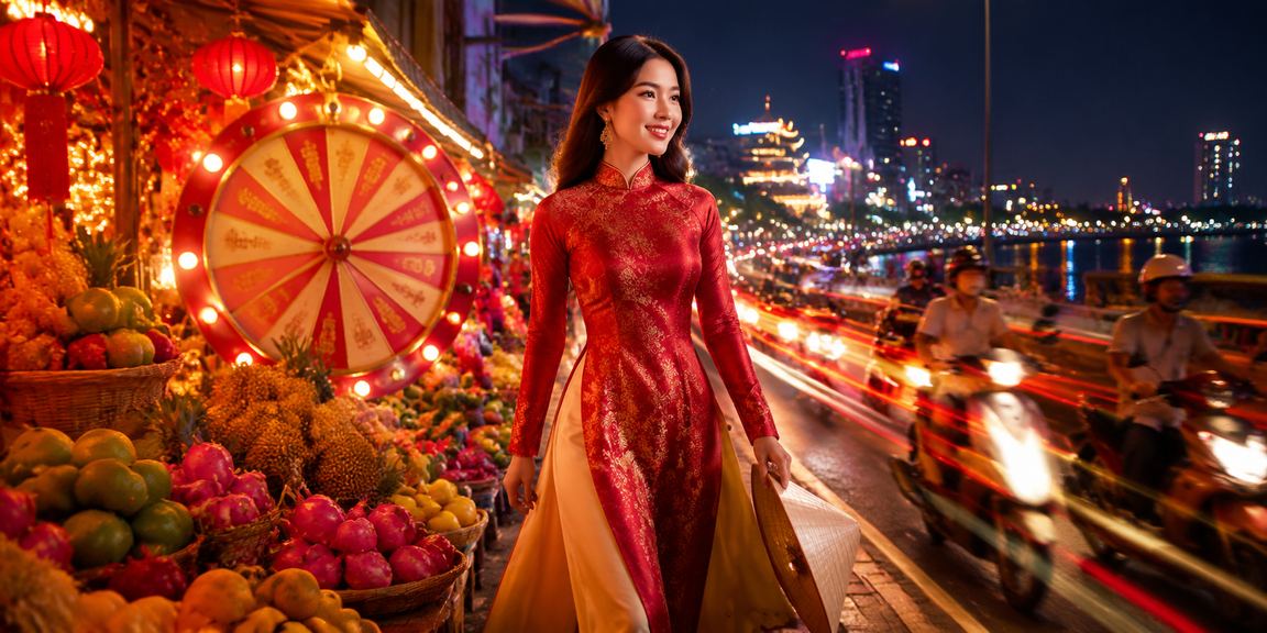 Không khí bốc thăm trúng thưởng tại chợ đêm vùng Mekong – xổ số may mắn